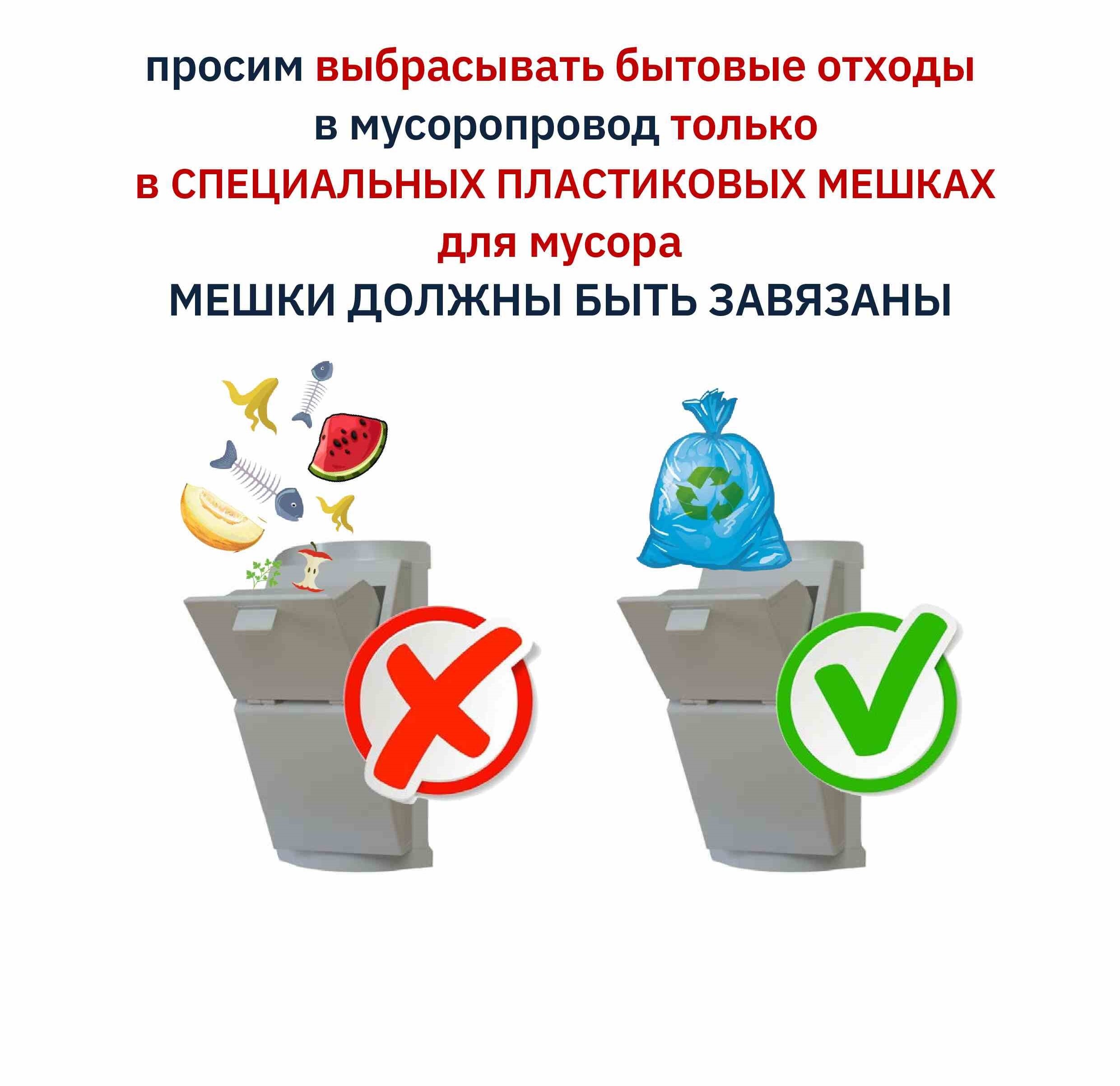Правила пользования мусоропроводом